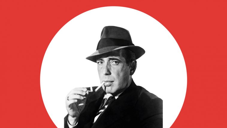 Humphrey Bogart in hat and suit