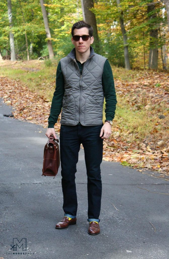 Vest outfit with loafers