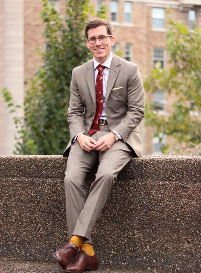 Light brown flannel suit