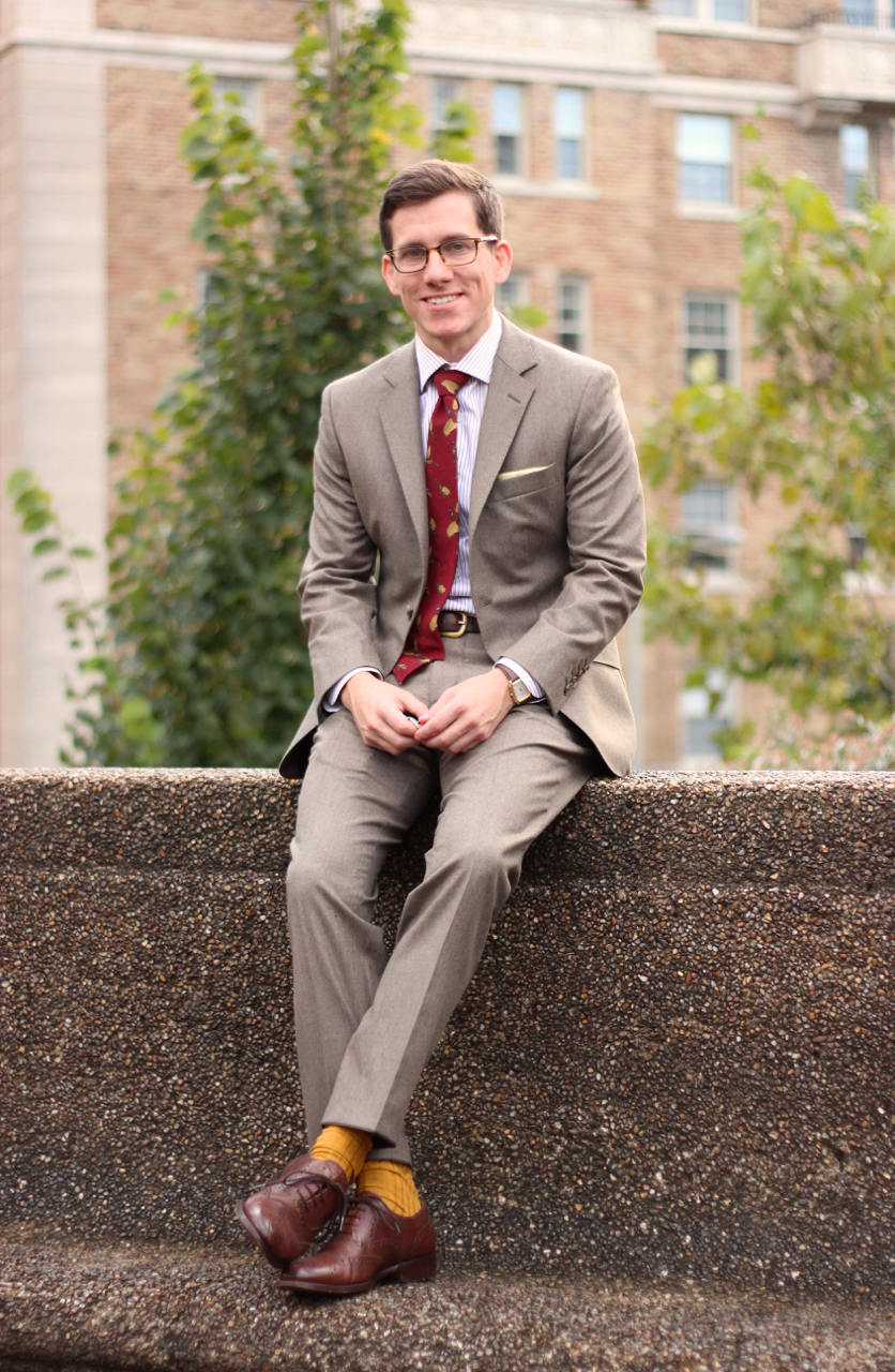 Light brown flannel suit