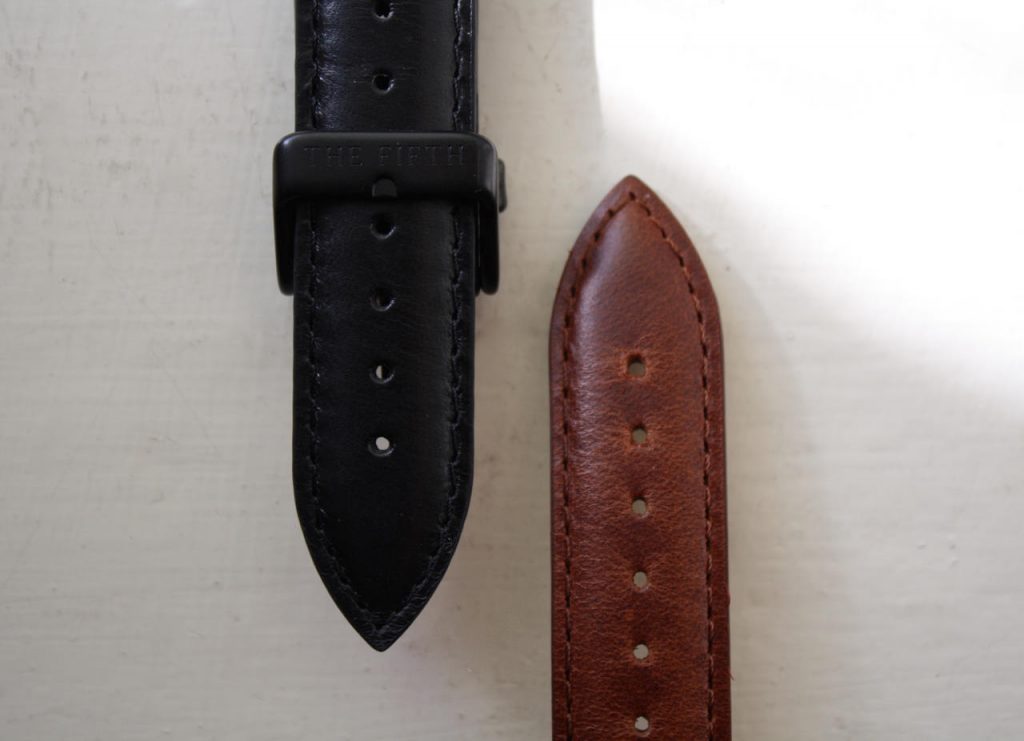 Black or brown leather watch strap