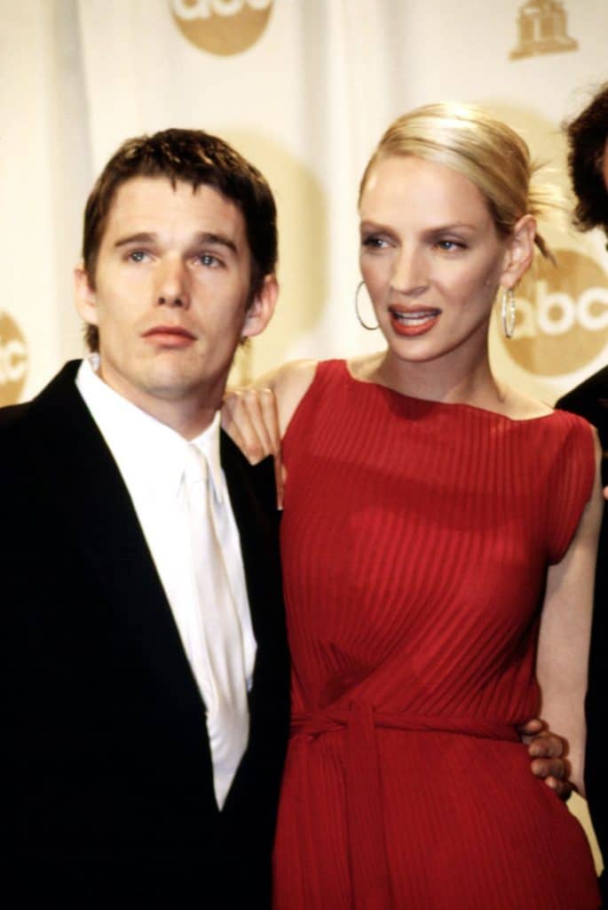 Uma Thurman (5'11") w/ Ethan Hawke (5'10")