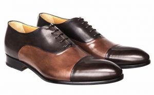 Two tone, brown on brown cap toe Oxfords