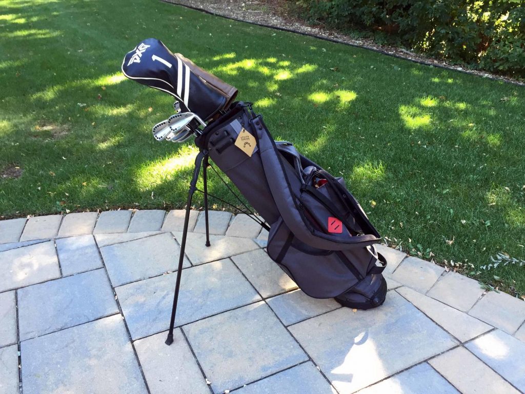 Golf bag on patio