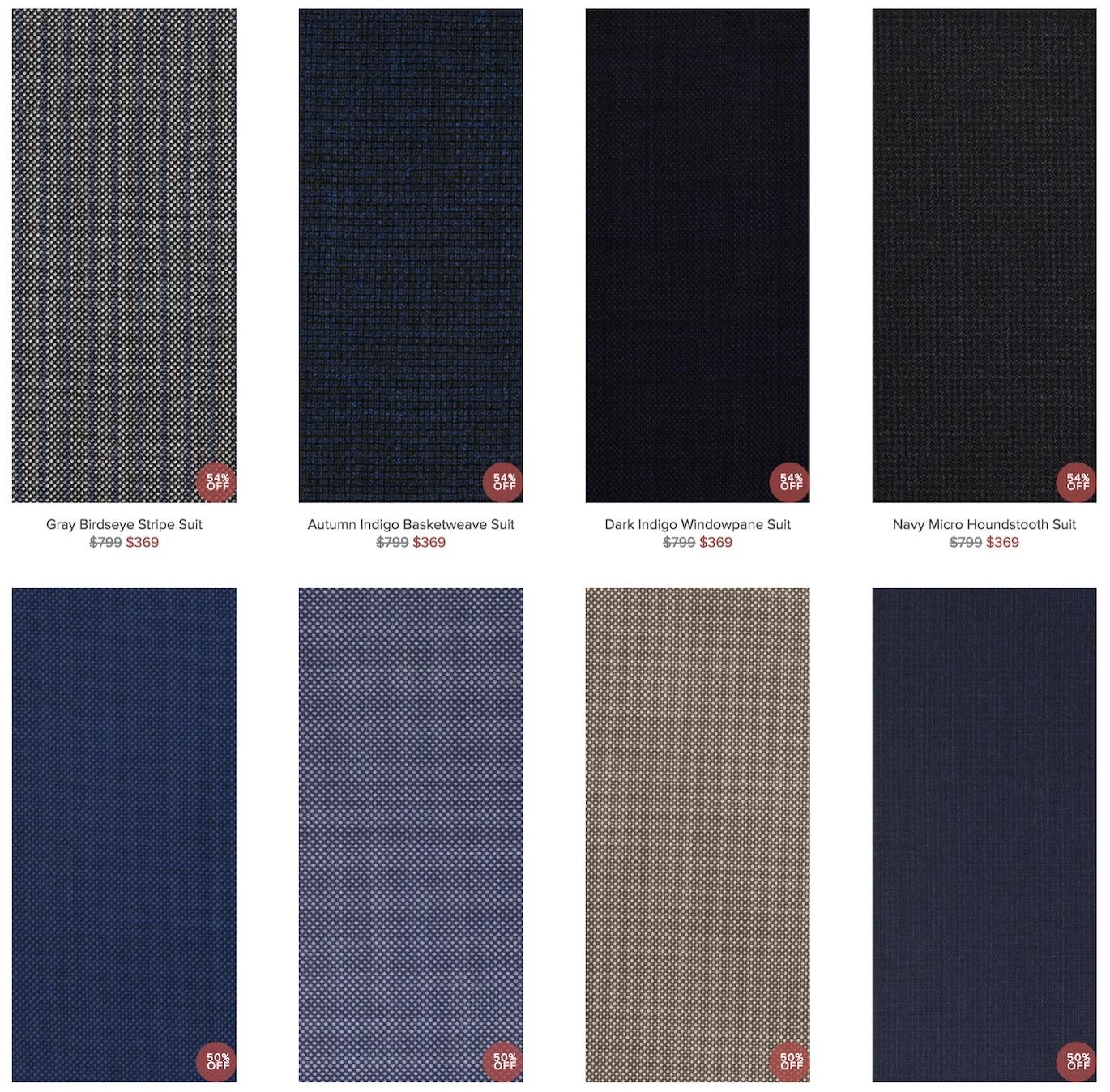 Indochino fabric selection