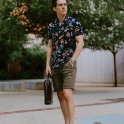 Dark floral print shirt