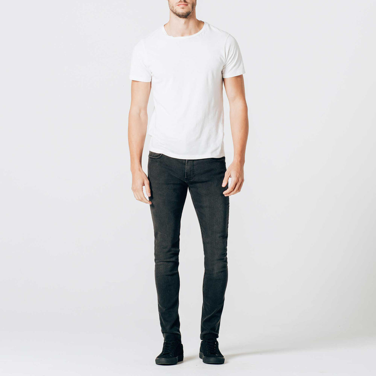 Mens faded black skinny jeans