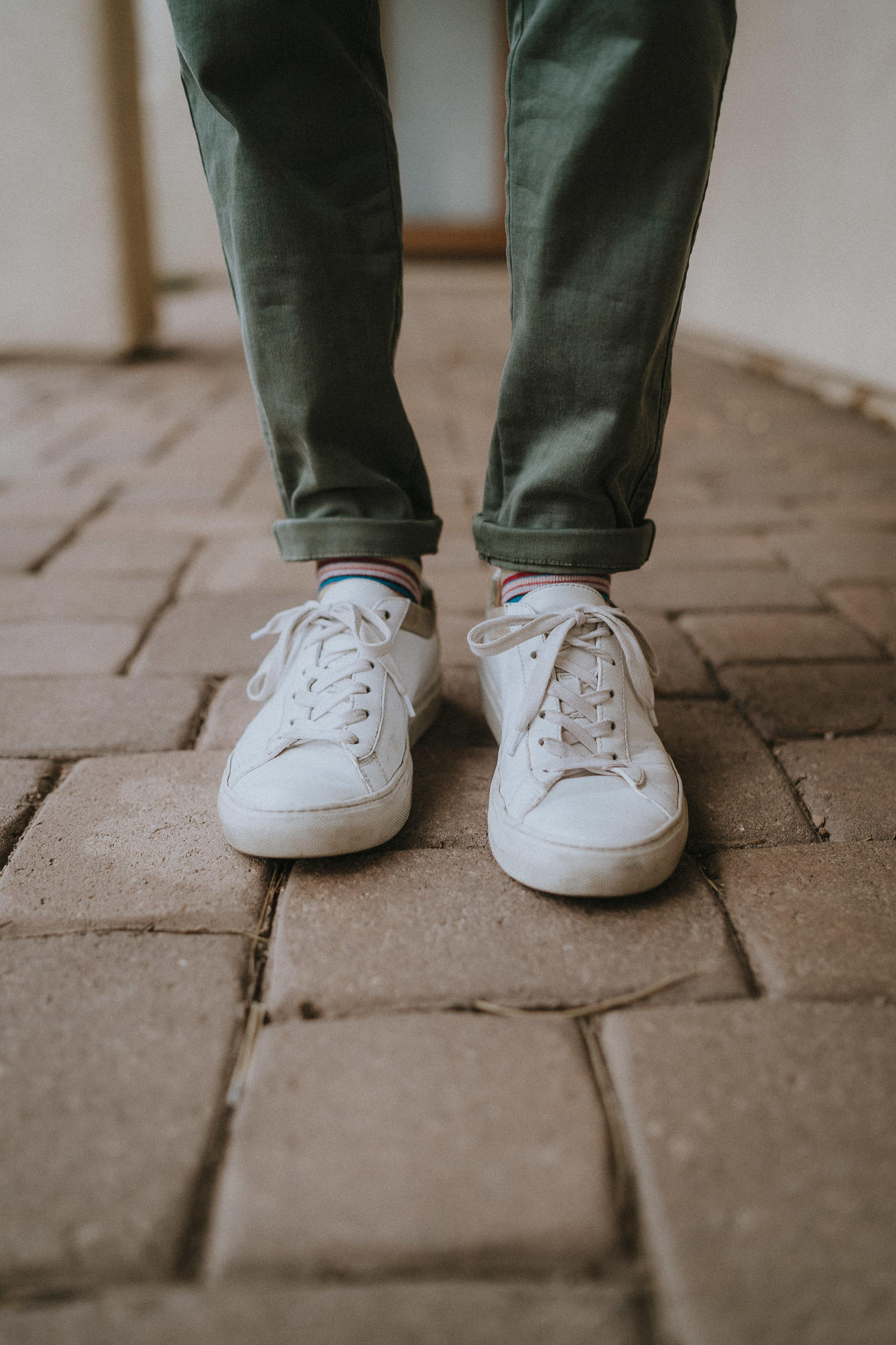 white sneakers