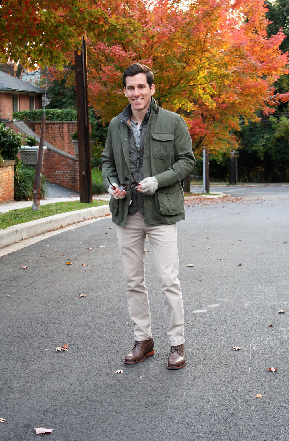 Grey Walker Vest under field jacket