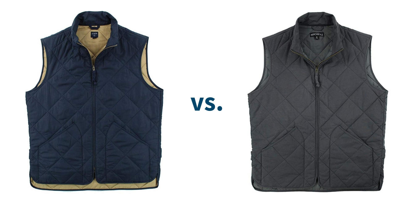 J Crew Factory Walker Vest vs Mercantile Vest