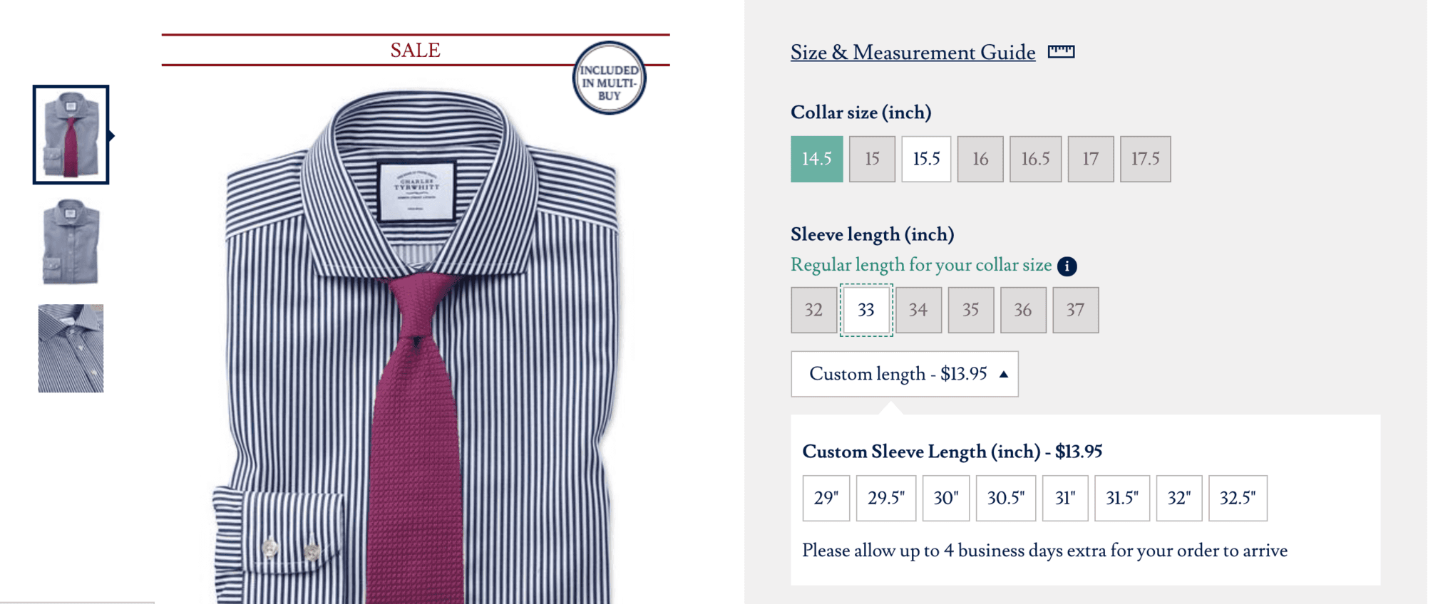 Charles Tyrwhitt dress shirts for short men