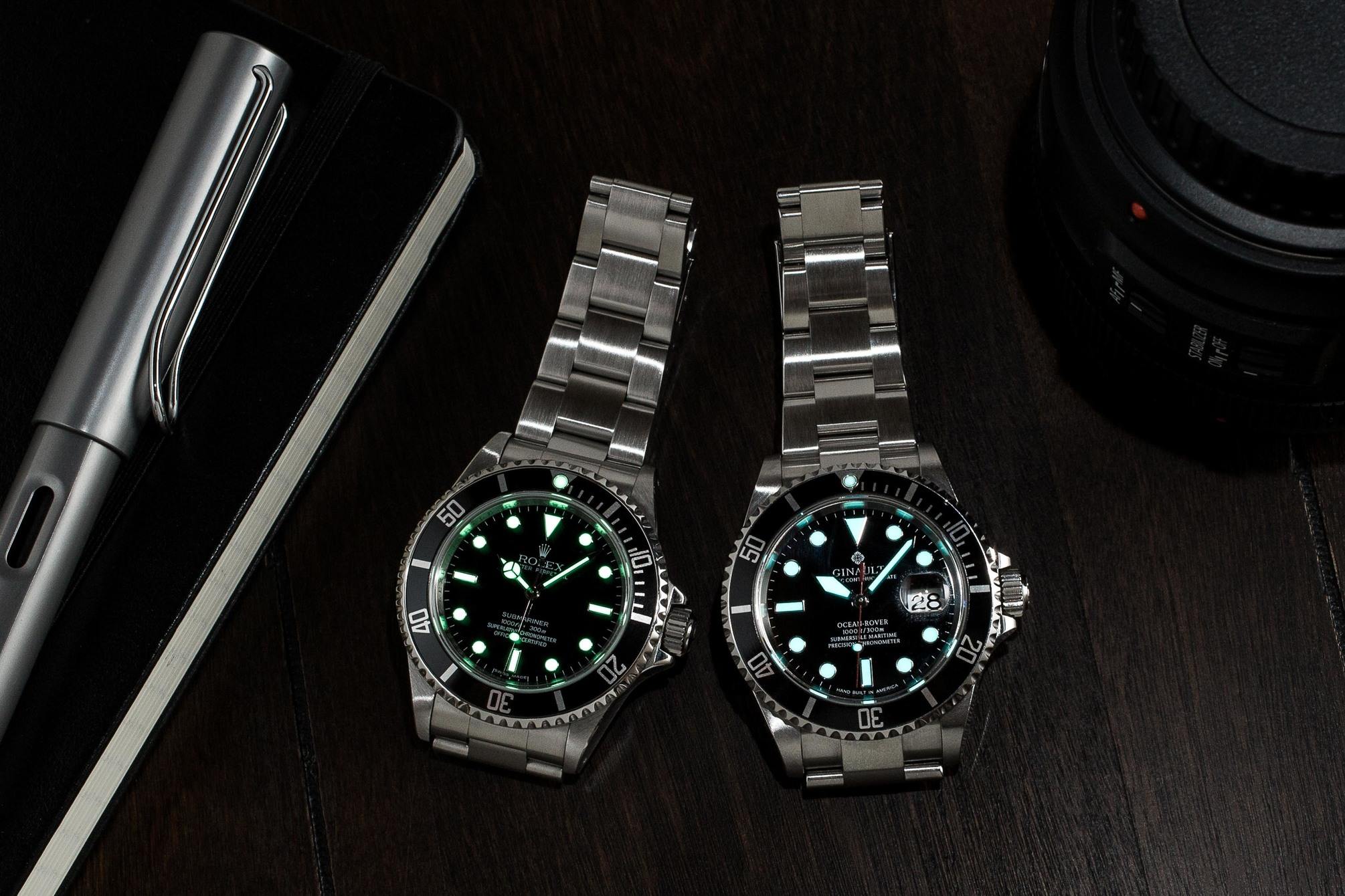 Ginault vs Rolex lume