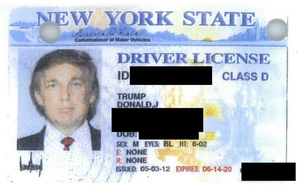 Trump drivers license height