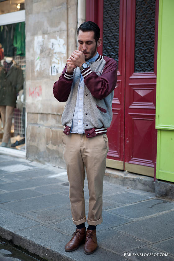 man wearing khaki chinos and jacket