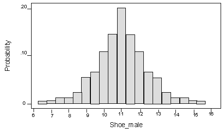 Mens shoe sizes bell curve