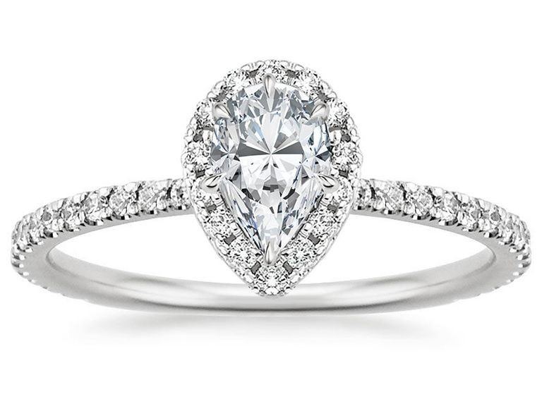 Fancy Pear-Shaped Diamond Halo Ring – Brilliant Earth