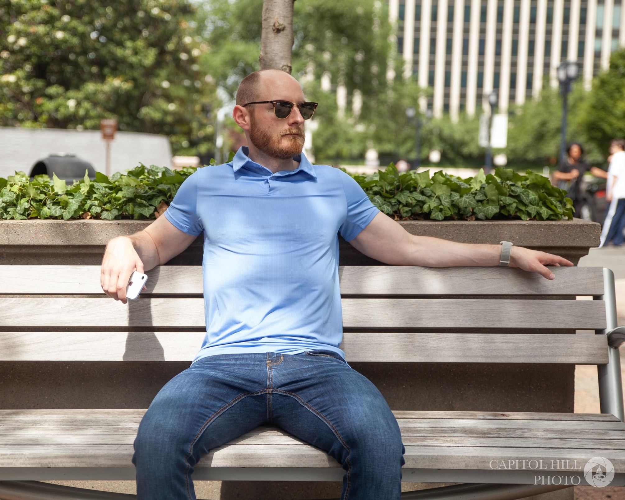 Barbell Apparel blue polo