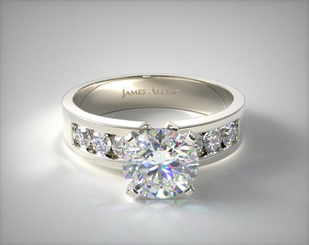 Channel set diamond ring