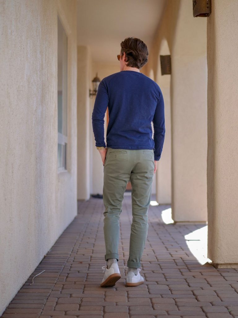 Blue henley olive chinos