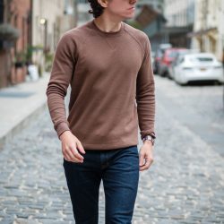 Brown Sweater and Blue Jeans