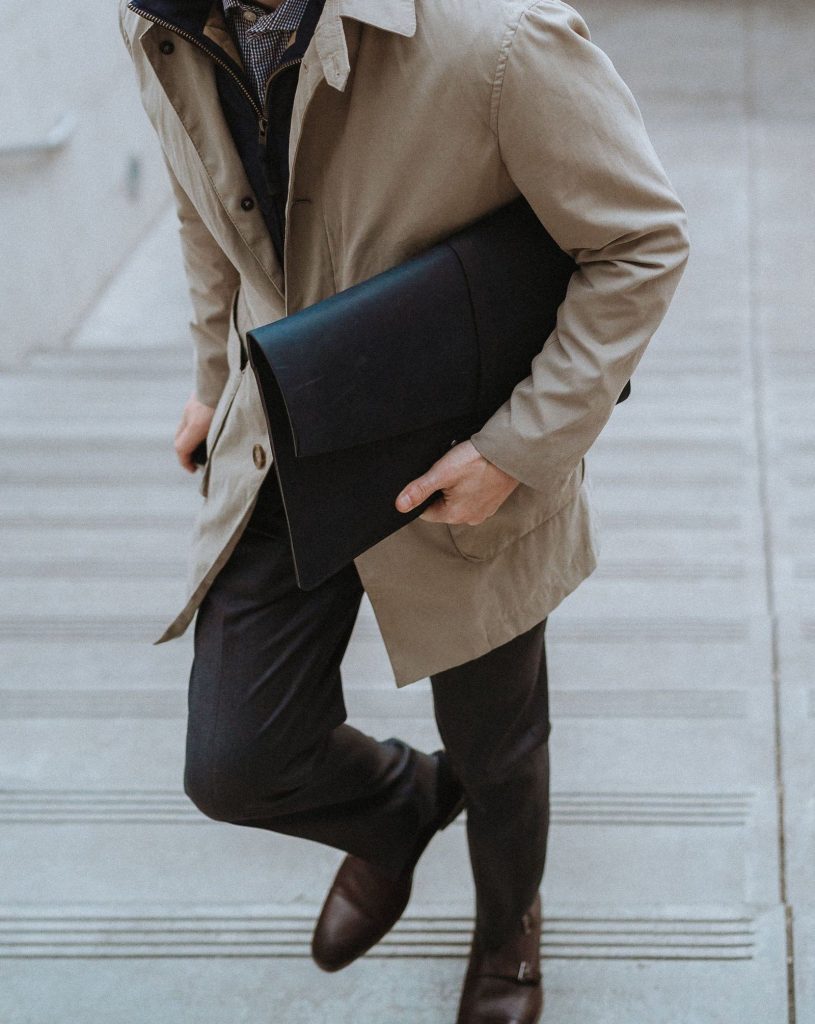 Leather portfolio laptop sleeve