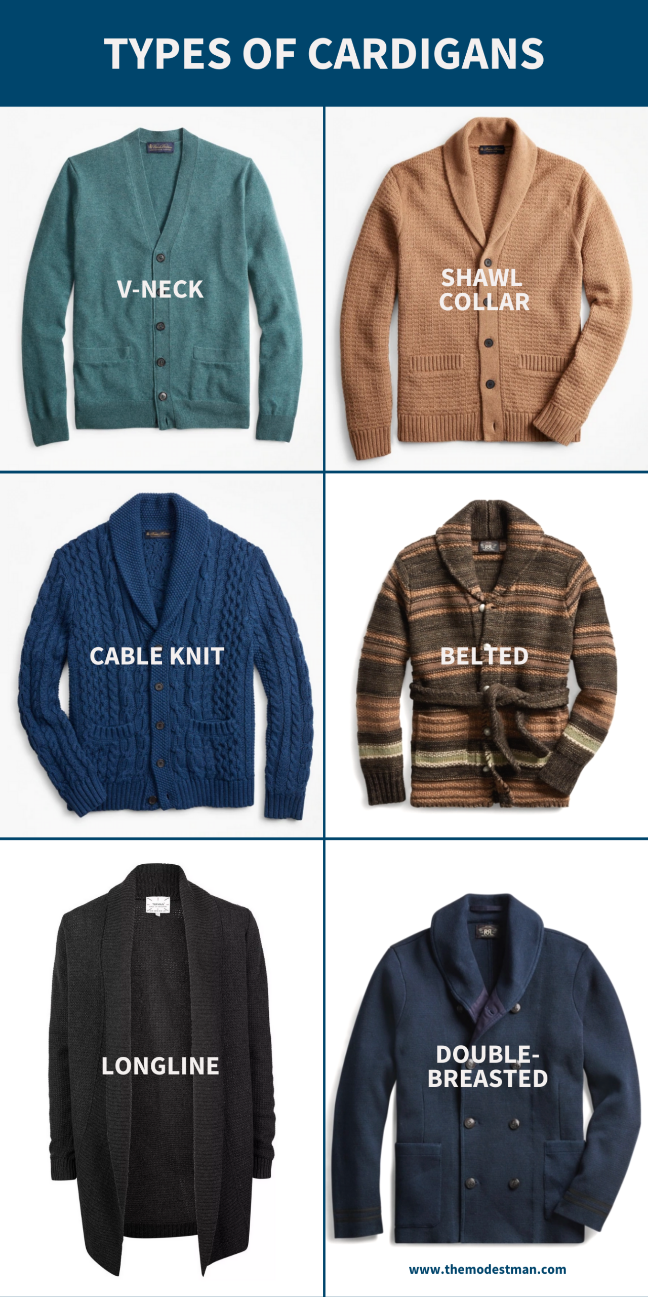 Types of cardigans