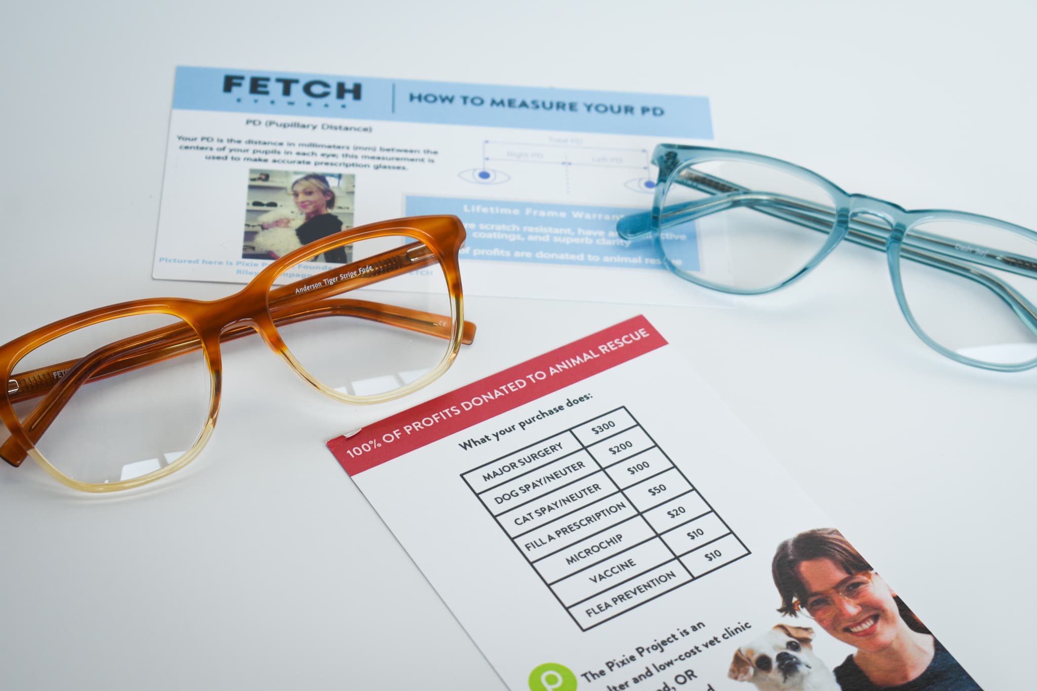 Fetch orange and light blue frames