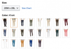 Amazon Goodthreads chinos sizing