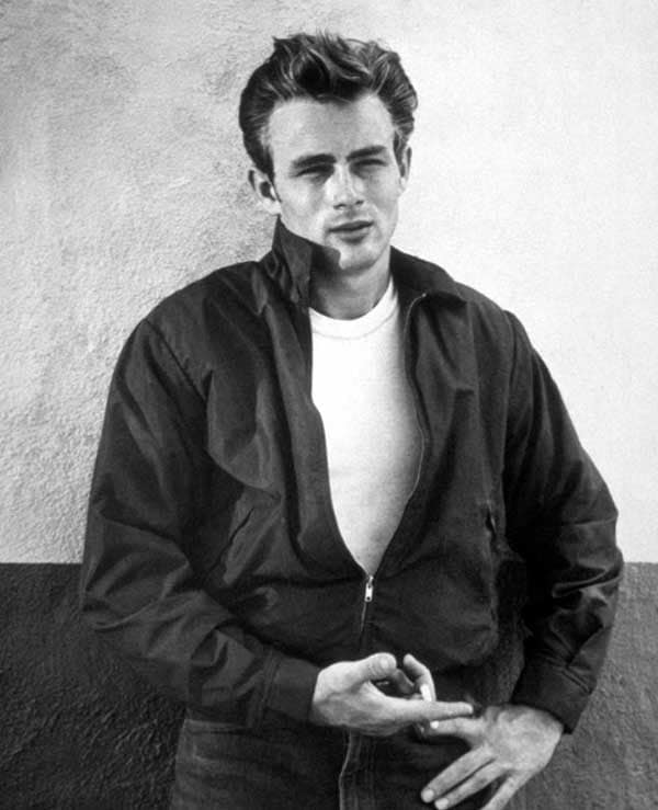 James Dean wearing a classic Harrington jacket