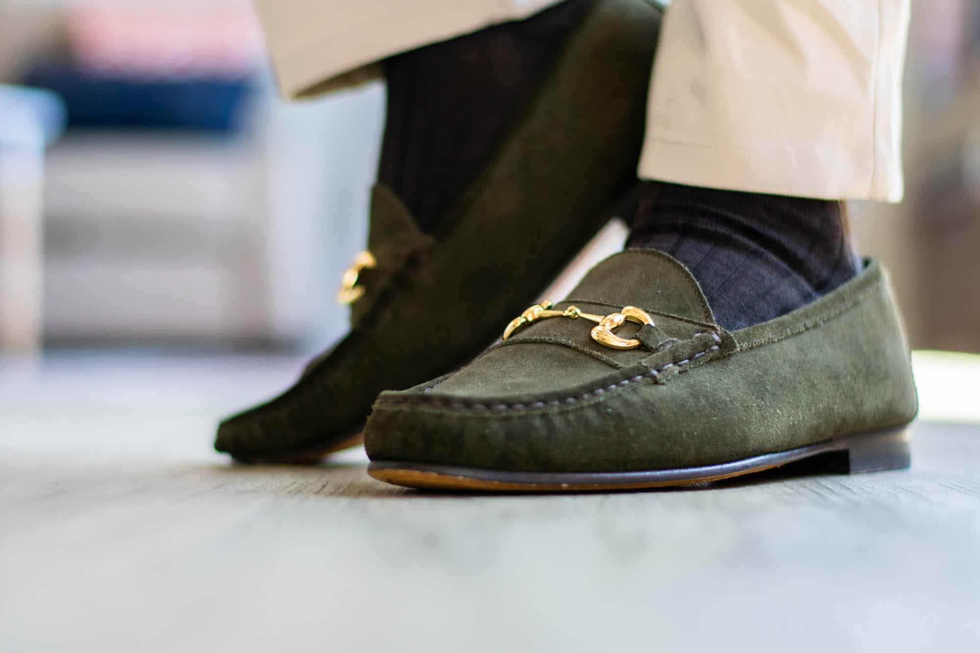 Jay Butler Suede horsebit loafers