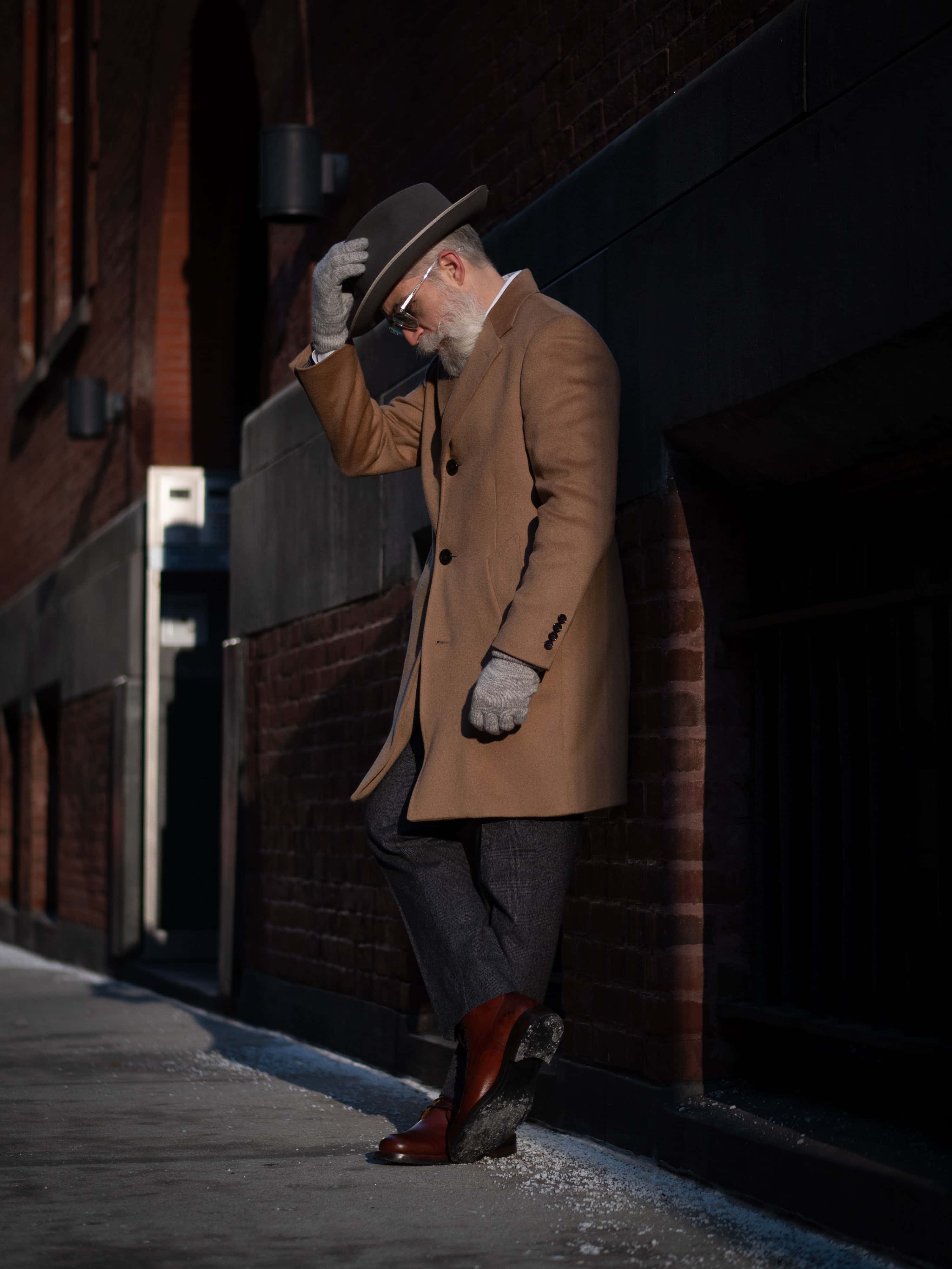 Fedora and topcoat