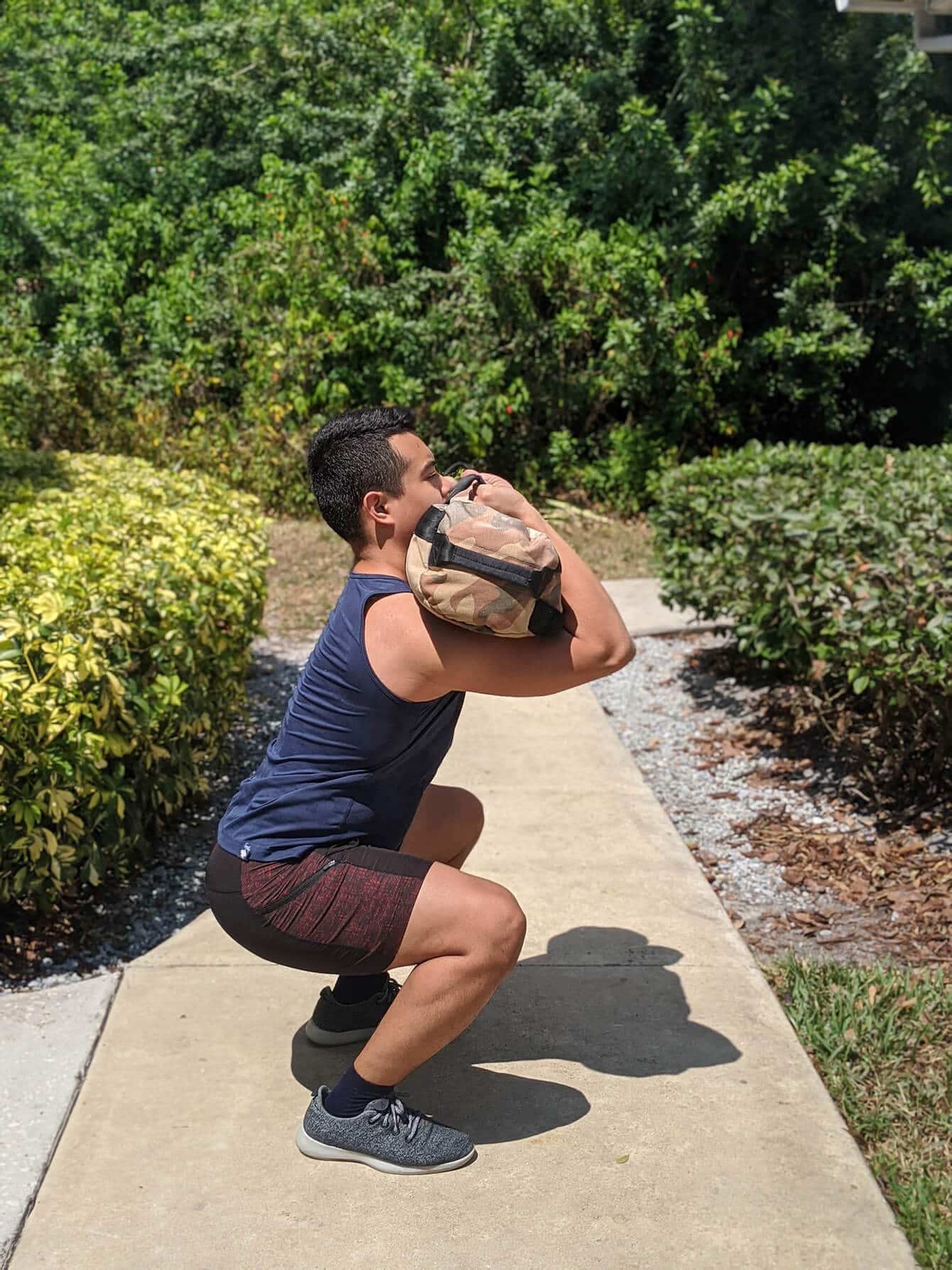 Sandbag front squats