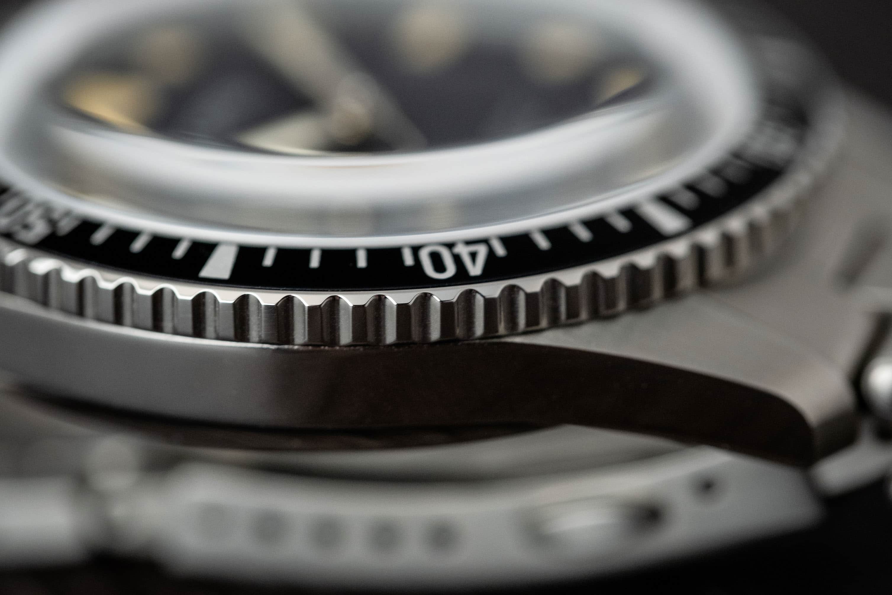 Oris Divers Sixty-Five Bezel close up