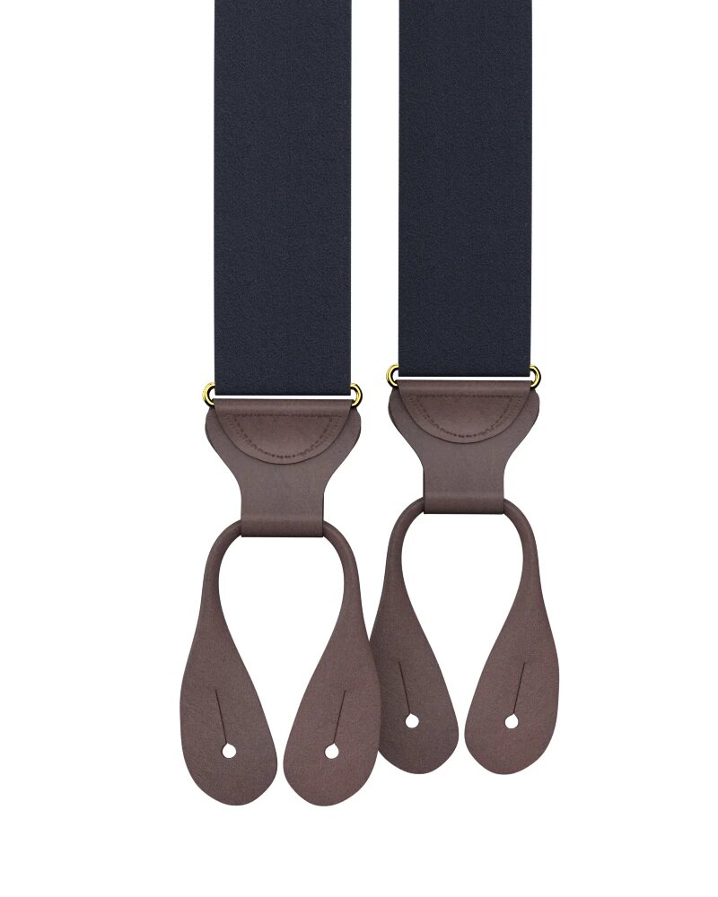 KK and Jay Navy Silk Suspenders