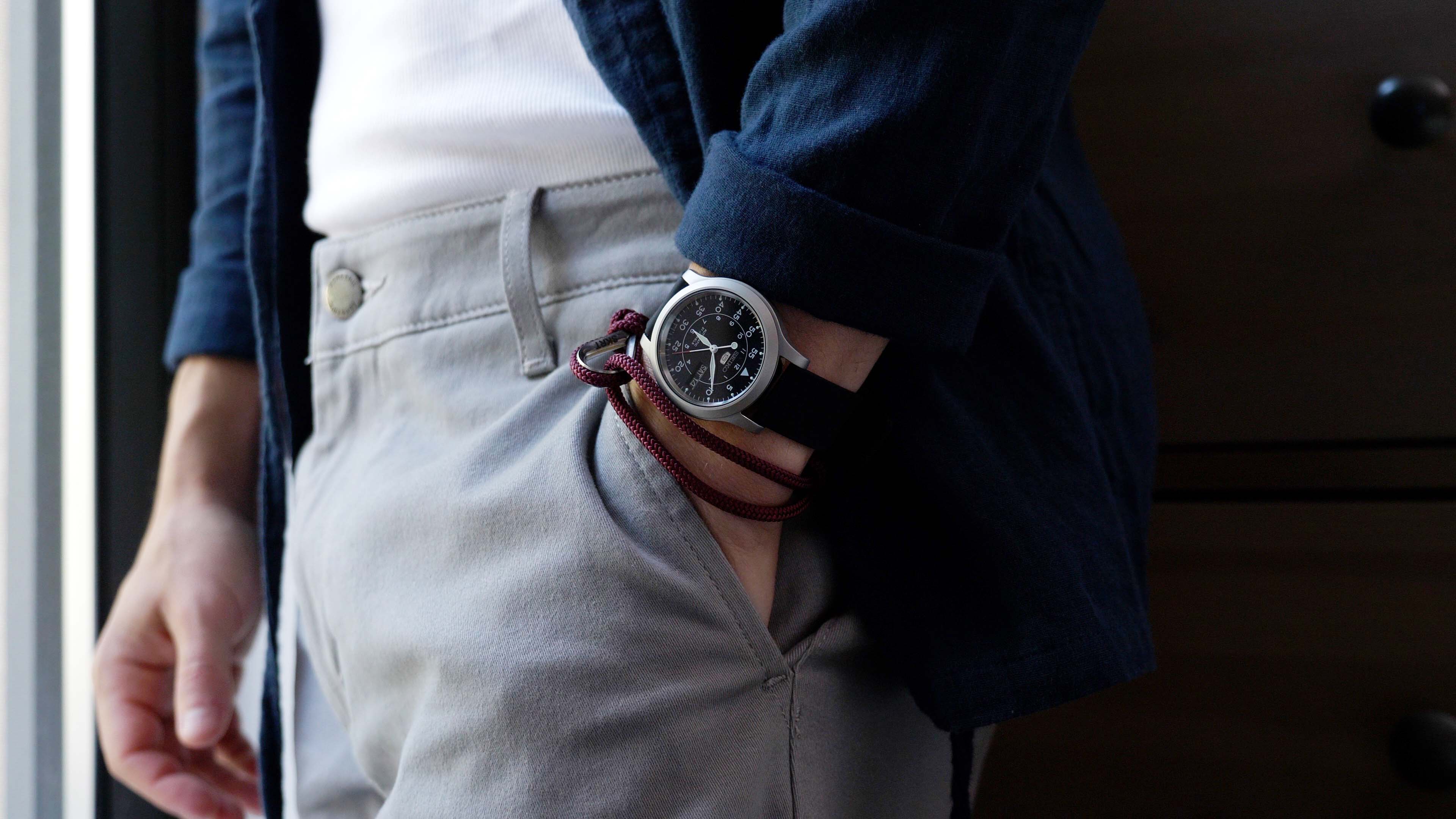 Nautical bracelet with watch