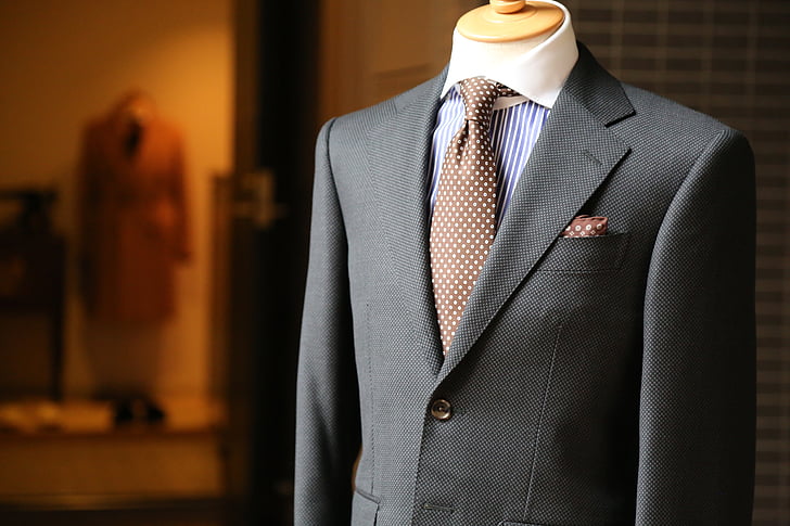 Grey suit with Pocket Square