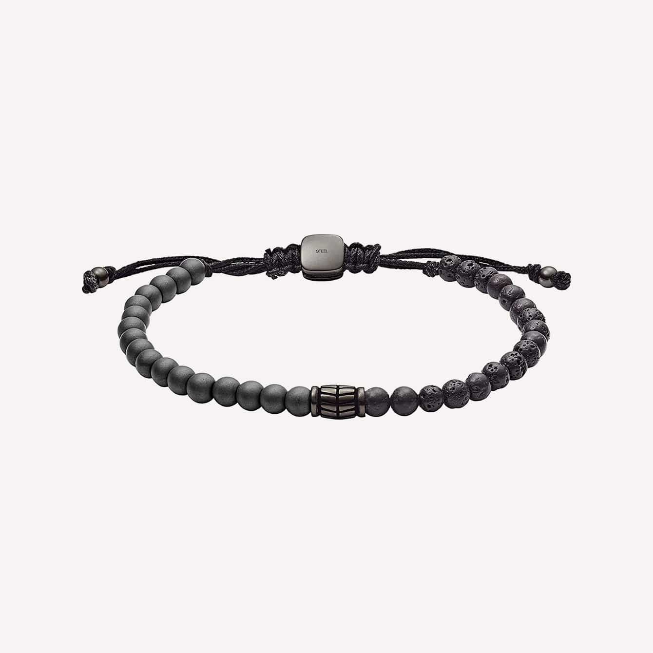 Fossil Mens Casual Beaded Bracelet