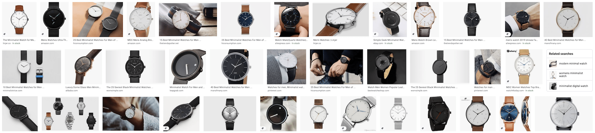 Minimalist fashion watches