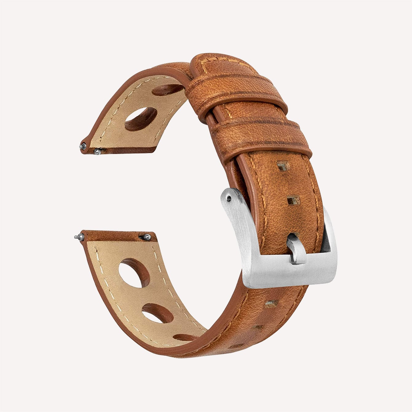 Barton Rally Horween Leather Straps Integrated Quick Release Spring Bars 316L Stainless Steel