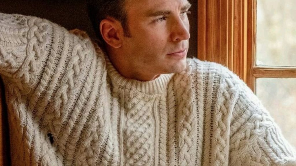 Chris Evans in an Aran Sweater in Knives Out