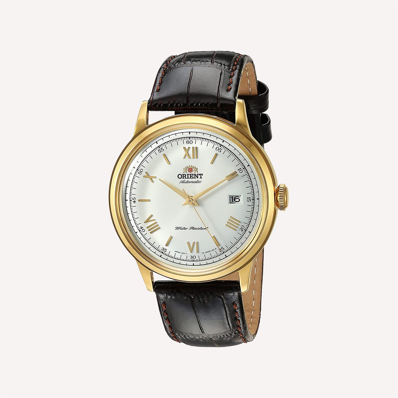 ORIENT MENS BAMBINO AUTOMATIC STAINLESS DRESS WATCH gold