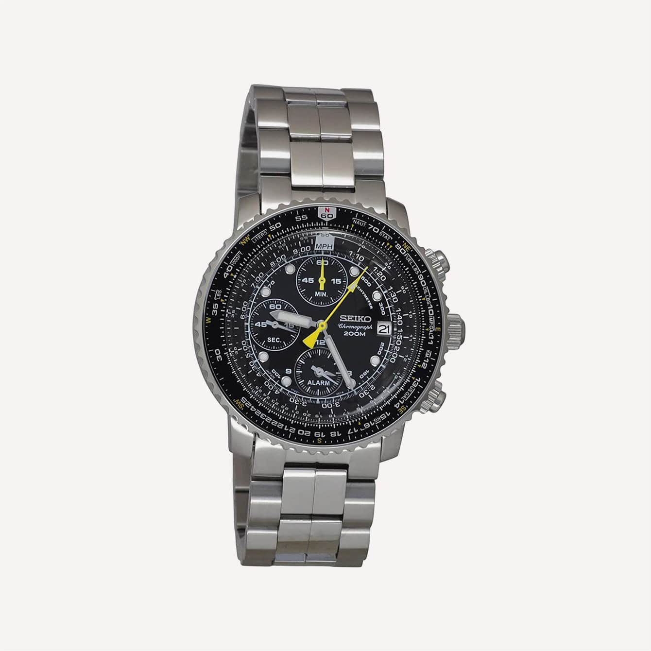 SEIKO SNA411P1 PILOTS CHRONOGRAPH WATCH