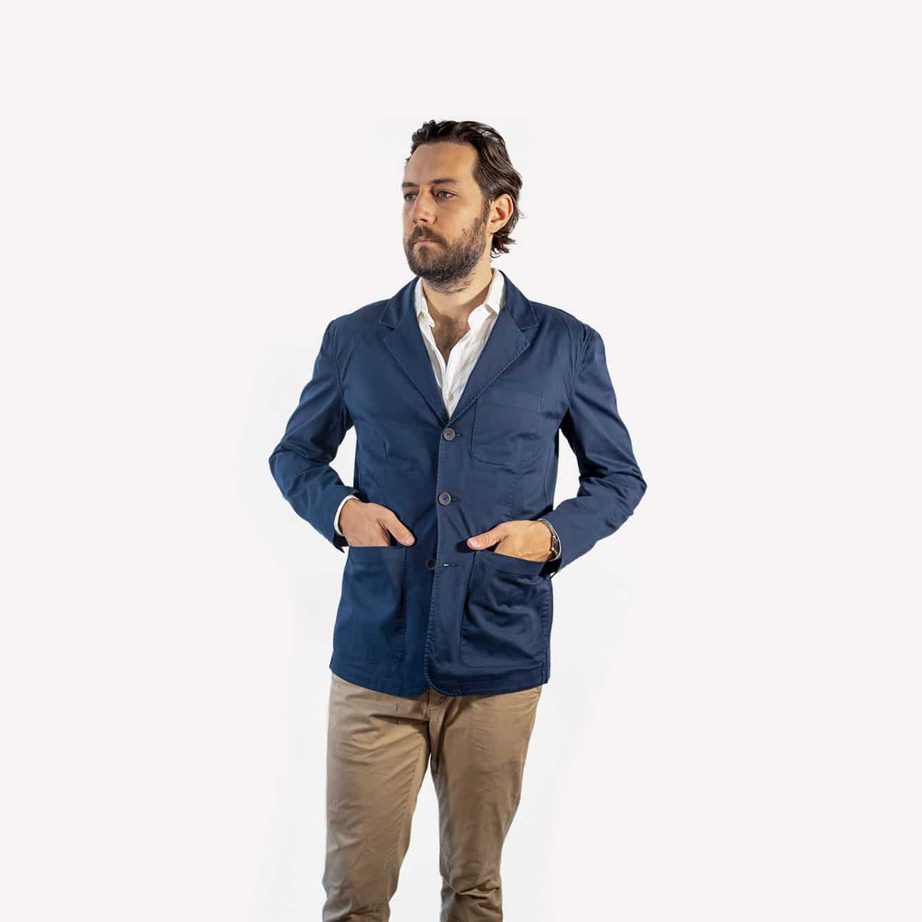 Stock Mfg. Co Men s Unstructured Navy Blazer