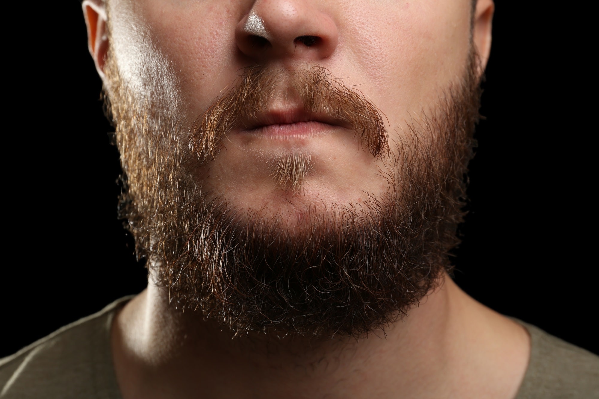 Closeup of beard and mustache