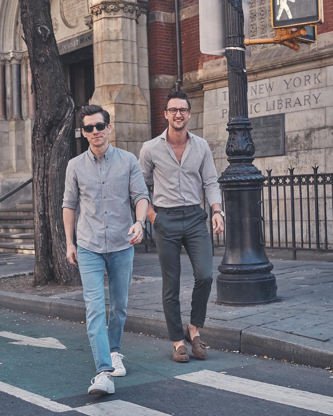 button down with white sneakers