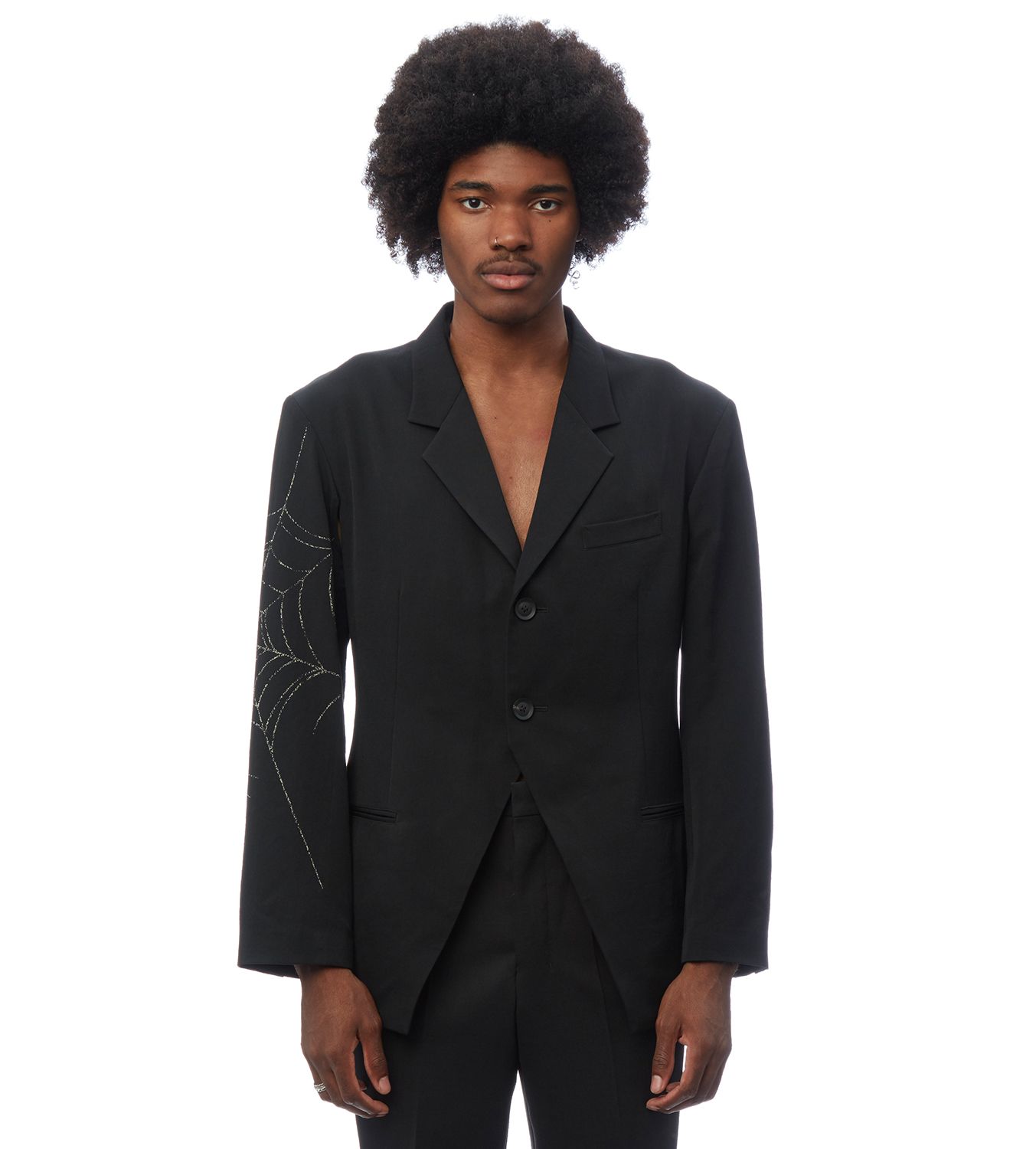 Just one eye yamamoto spider web black wool blazer