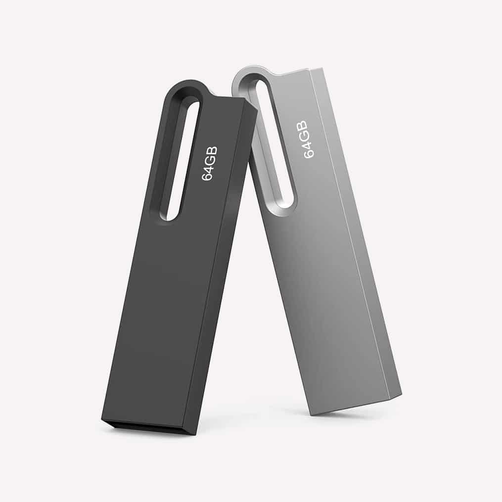 Aiibe 64GB Flash Drive 2 Pack Metal USB