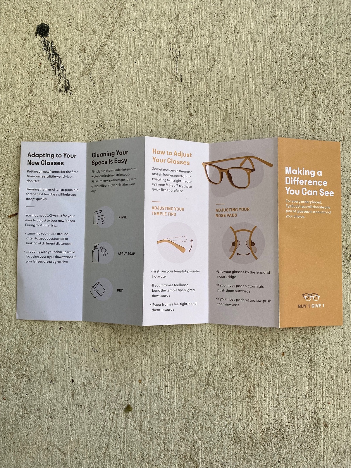 EyeBuyDirect info booklet