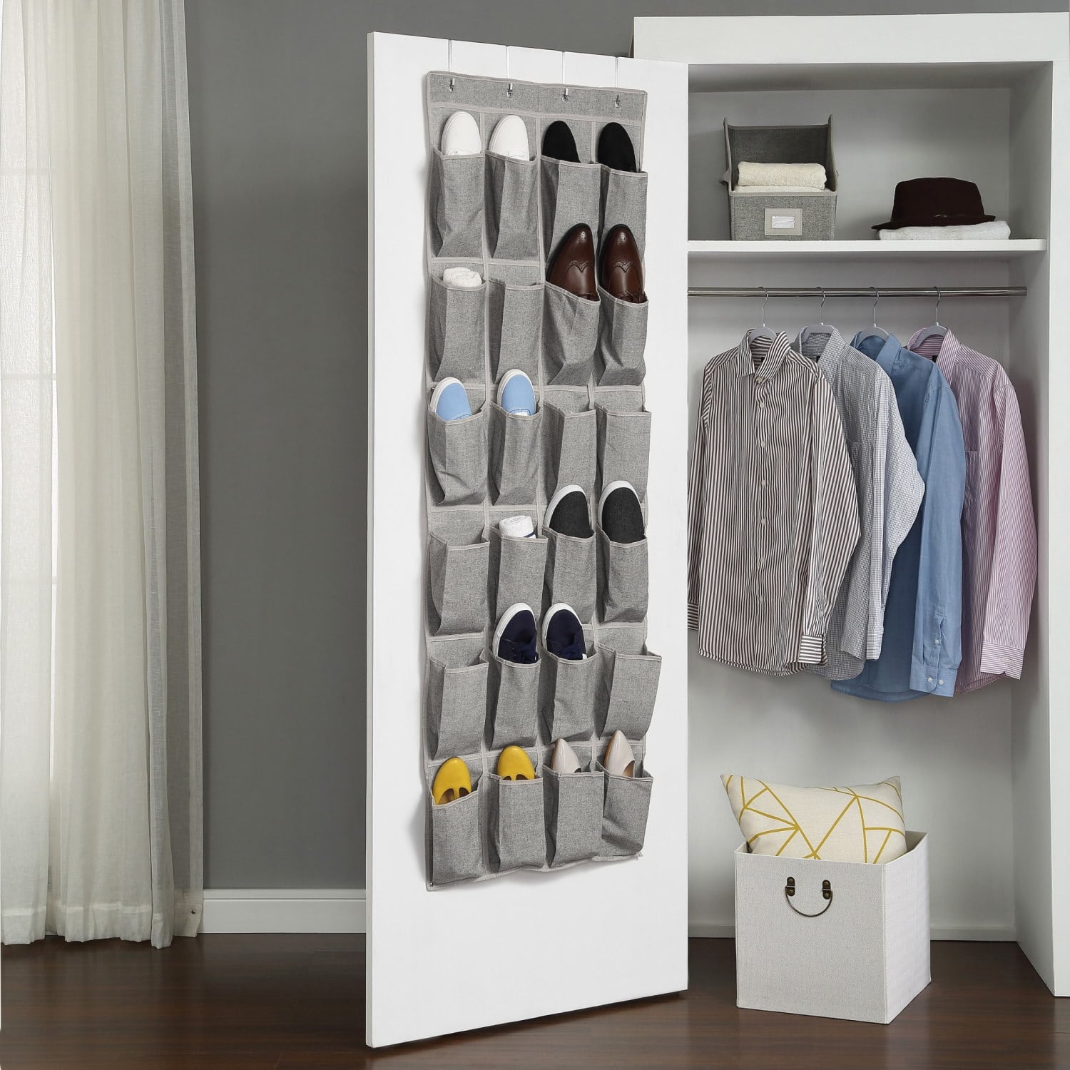 Hanging shoe organizers