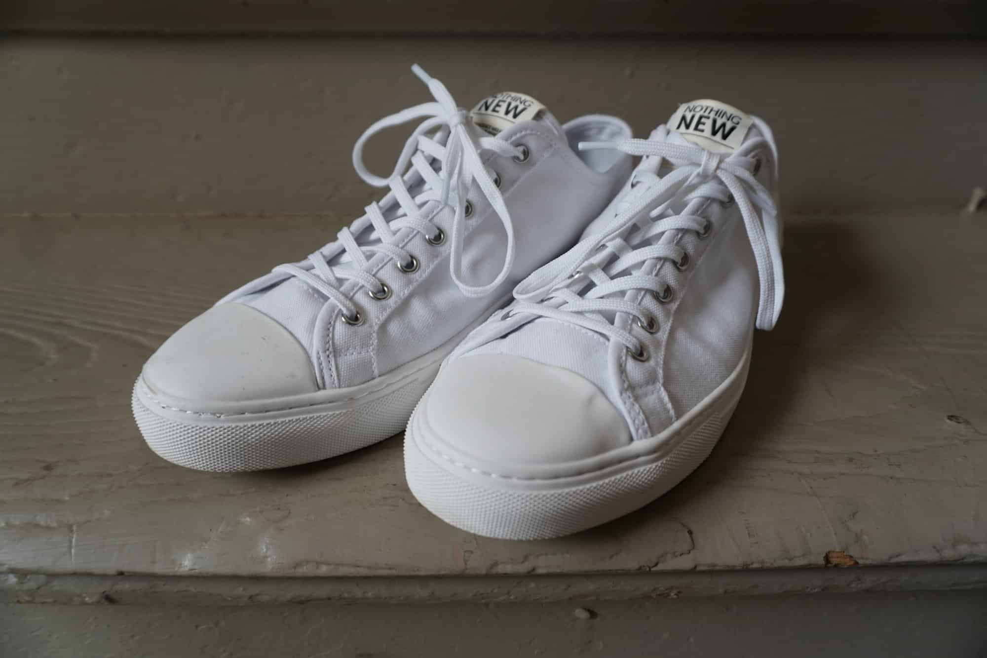 Nothing New canvas low top white sneakers